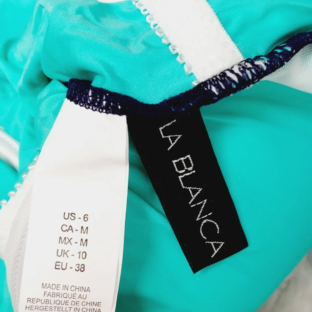 New La Blanca INDIGO Square Neck Ruched Underwire Tankini Swim Top P2904 - Picture 6 of 8